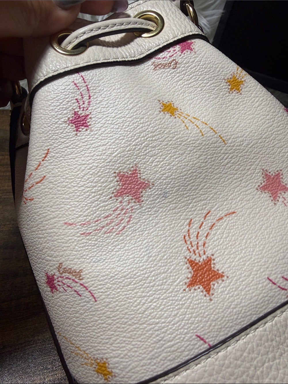 Coach Cream Mini Bucket Bag with Star Accent - Picture 10 of 10